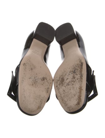 Miu Miu Patent Leather Chain-Link Accents Loafers