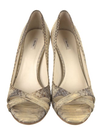 Miu Miu Snakeskin Animal Print Sandals