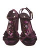 Miu Miu Velvet T-Strap Sandals