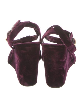 Miu Miu Velvet T-Strap Sandals