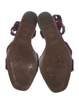 Miu Miu Velvet T-Strap Sandals