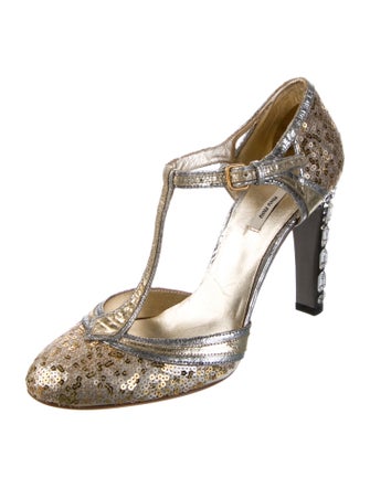 Miu Miu Sequins Crystal Embellishments