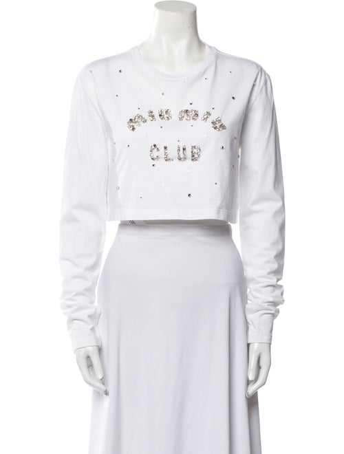 Miu Miu 2021 Graphic Print Crop Top