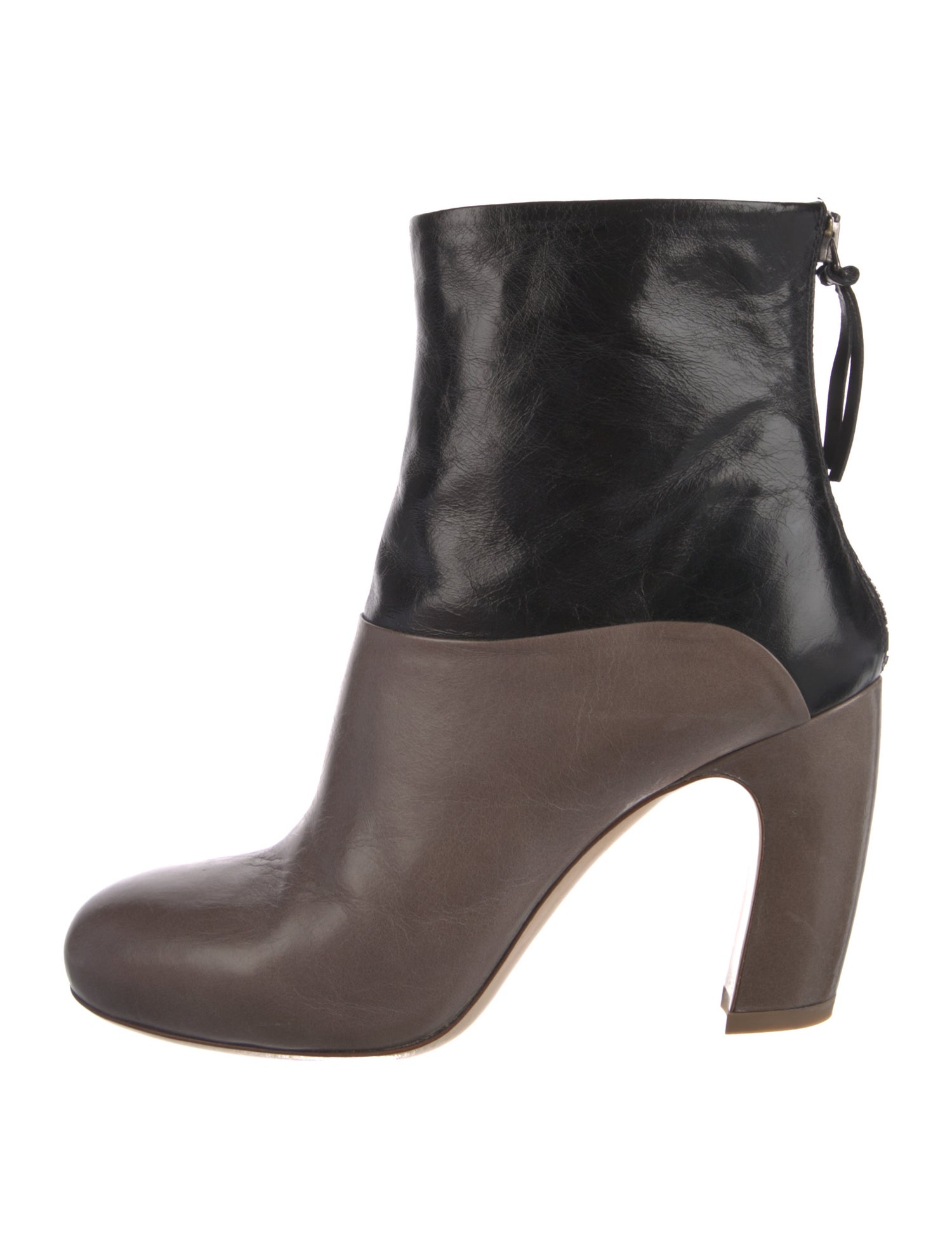 Miu Miu Leather Colorblock Pattern Boots