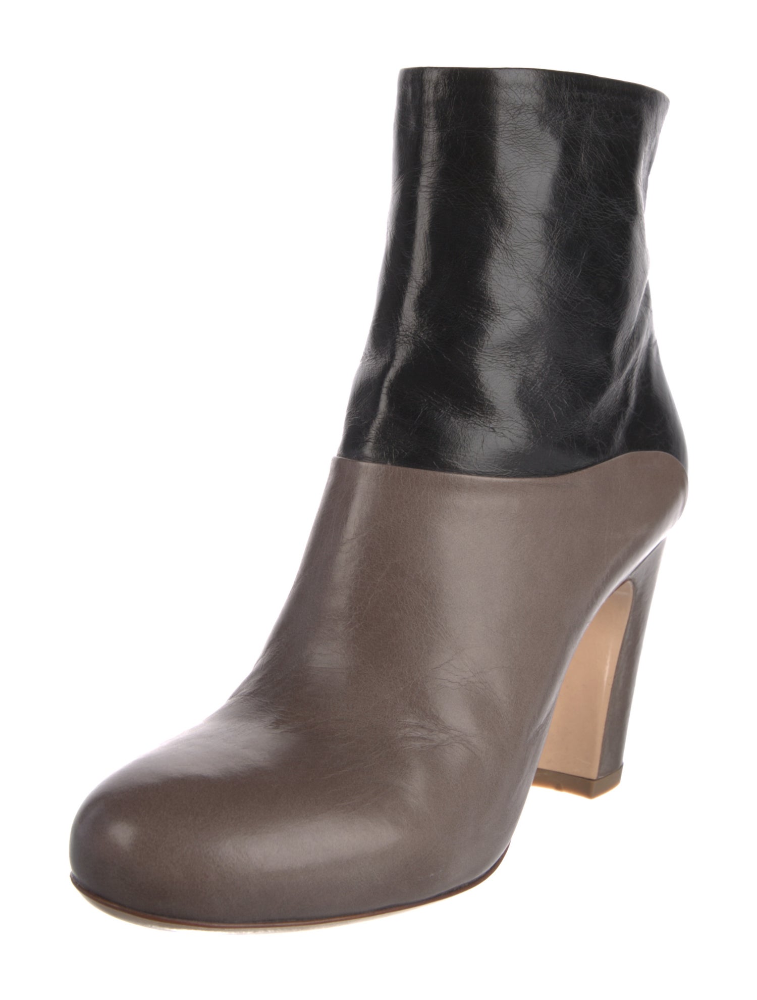 Miu Miu Leather Colorblock Pattern Boots