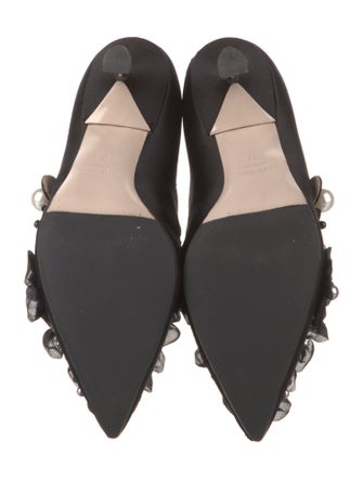 Miu Miu Satin Beaded Accents Pumps