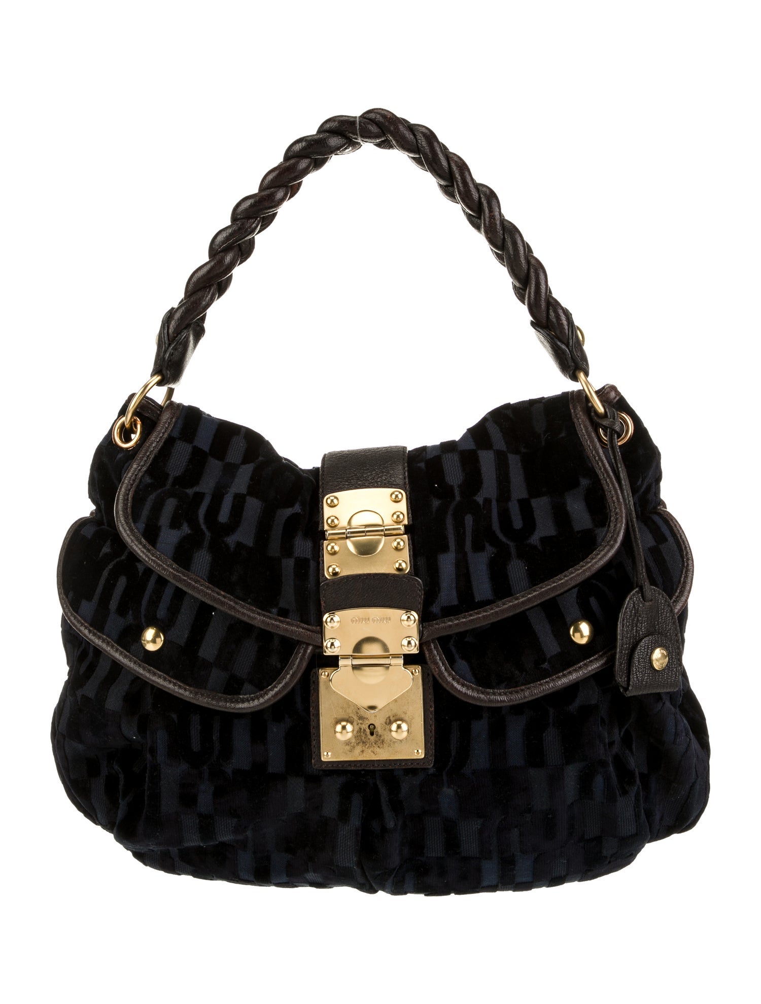 Miu Miu Canvas Top Handle Bag - Blue Handle Bags, Handbags