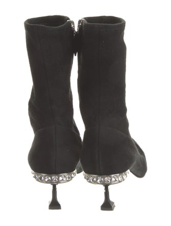 Miu Miu Suede Crystal Embellishments Sock Boots