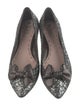 Miu Miu Glitter Bow Accents Flats
