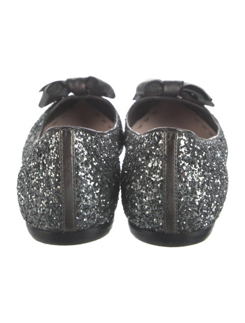Miu Miu Glitter Bow Accents Flats