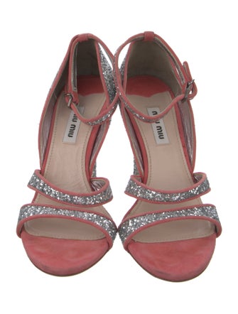 Miu Miu Suede Printed Sandals