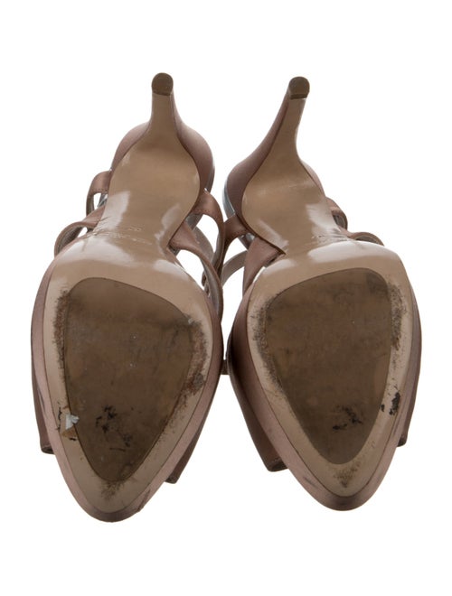 Miu Miu Satin Crystal Embellishments T-Strap Sandals