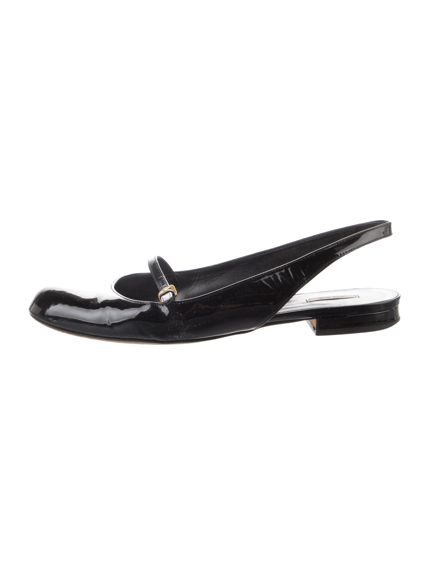 Miu Miu Patent Leather Slingback Flats