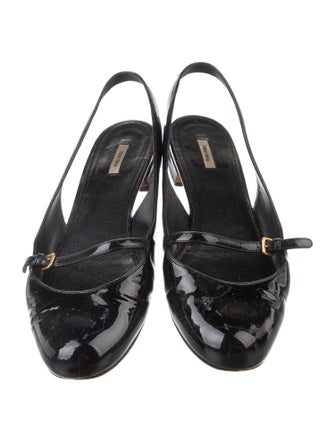 Miu Miu Patent Leather Slingback Flats
