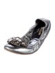 Miu Miu Leather Crystal Embellishments Ballet Flats