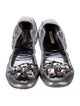 Miu Miu Leather Crystal Embellishments Ballet Flats