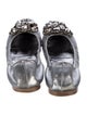 Miu Miu Leather Crystal Embellishments Ballet Flats