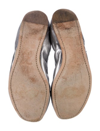 Miu Miu Leather Crystal Embellishments Ballet Flats