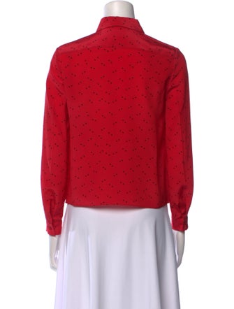 Miu Miu 2018 Polka Dot Print Button-Up Top