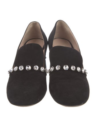 Miu Miu Suede Crystal Embellishments Pumps