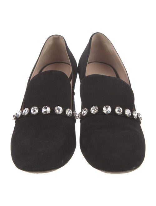 Miu Miu Suede Crystal Embellishments Pumps