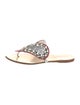 Miu Miu Leather Glitter Accents Flip Flops