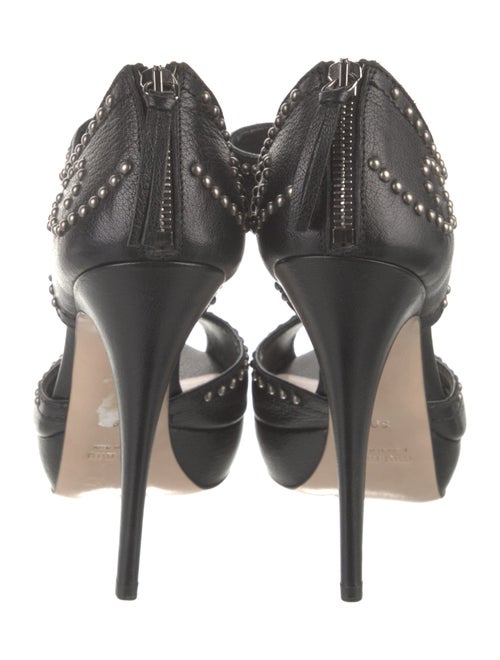 Miu Miu Leather Studded Accents Sandals