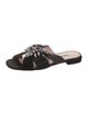 Miu Miu Leather Crystal Embellishments Slides