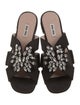 Miu Miu Leather Crystal Embellishments Slides