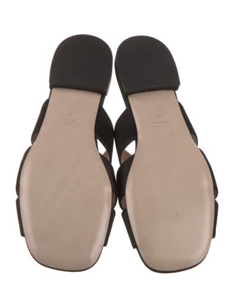 Miu Miu Leather Crystal Embellishments Slides