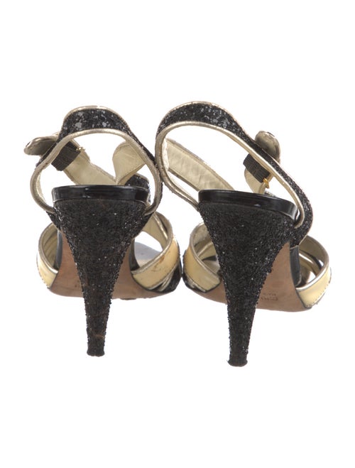 Miu Miu Glitter Printed Slingback Sandals