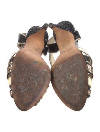 Miu Miu Glitter Printed Slingback Sandals