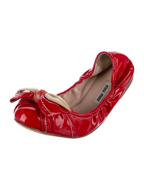 Miu Miu Patent Leather Printed Ballet Flats
