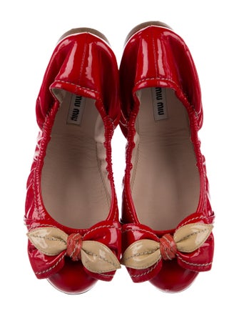 Miu Miu Patent Leather Printed Ballet Flats