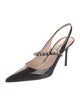 Miu Miu Patent Leather Crystal Embellishments Slingback Pumps
