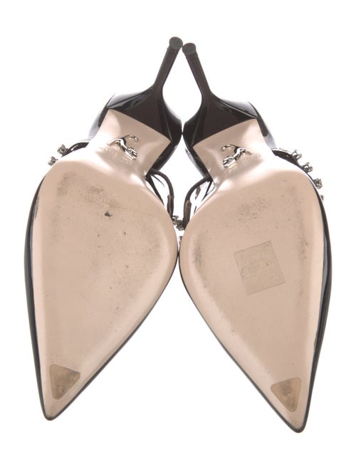 Miu Miu Patent Leather Crystal Embellishments Slingback Pumps