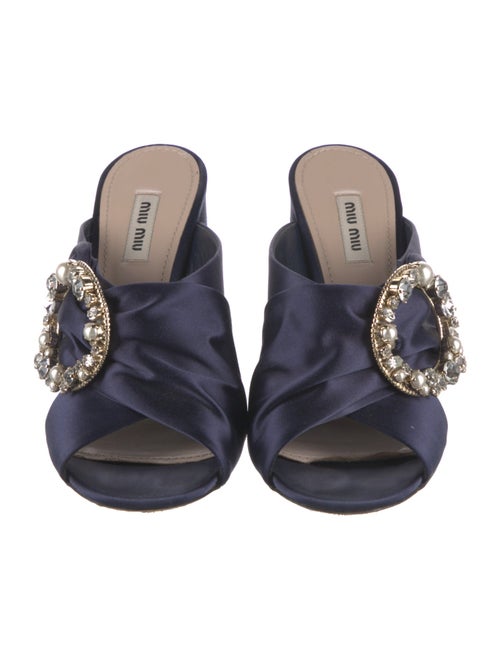 Miu Miu Satin Crystal Embellishments Slides