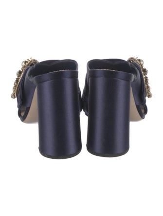 Miu Miu Satin Crystal Embellishments Slides