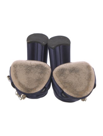 Miu Miu Satin Crystal Embellishments Slides