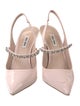 Miu Miu Patent Leather Crystal Embellishments Slingback Pumps