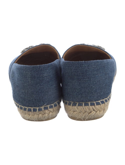Miu Miu Denim Crystal Embellishments Espadrilles