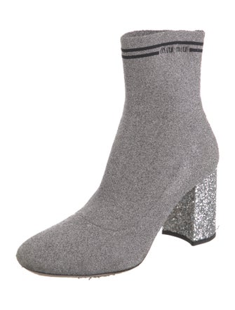 Miu Miu Glitter Accents Sock Boots