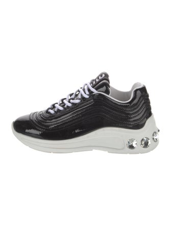 Miu Miu Patent Leather Crystal Embellishments Chunky Sneakers