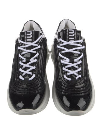Miu Miu Patent Leather Crystal Embellishments Chunky Sneakers