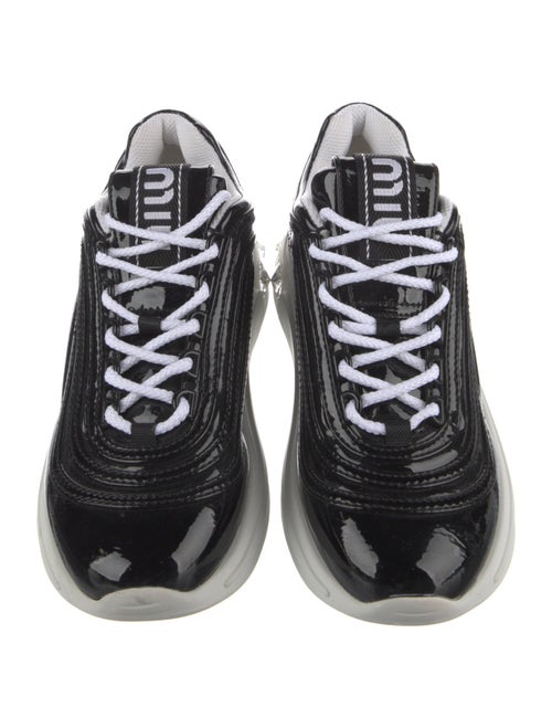 Miu Miu Patent Leather Crystal Embellishments Chunky Sneakers