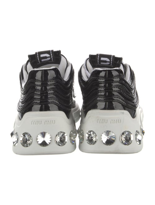 Miu Miu Patent Leather Crystal Embellishments Chunky Sneakers