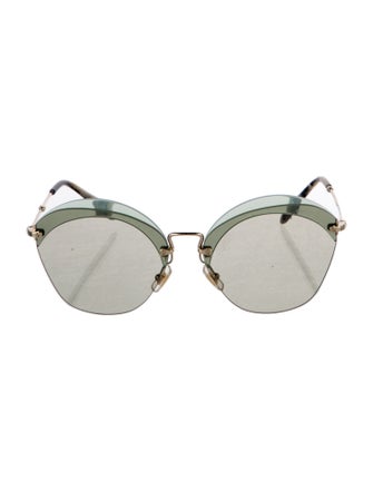 Miu Miu Round Mirrored Sunglasses