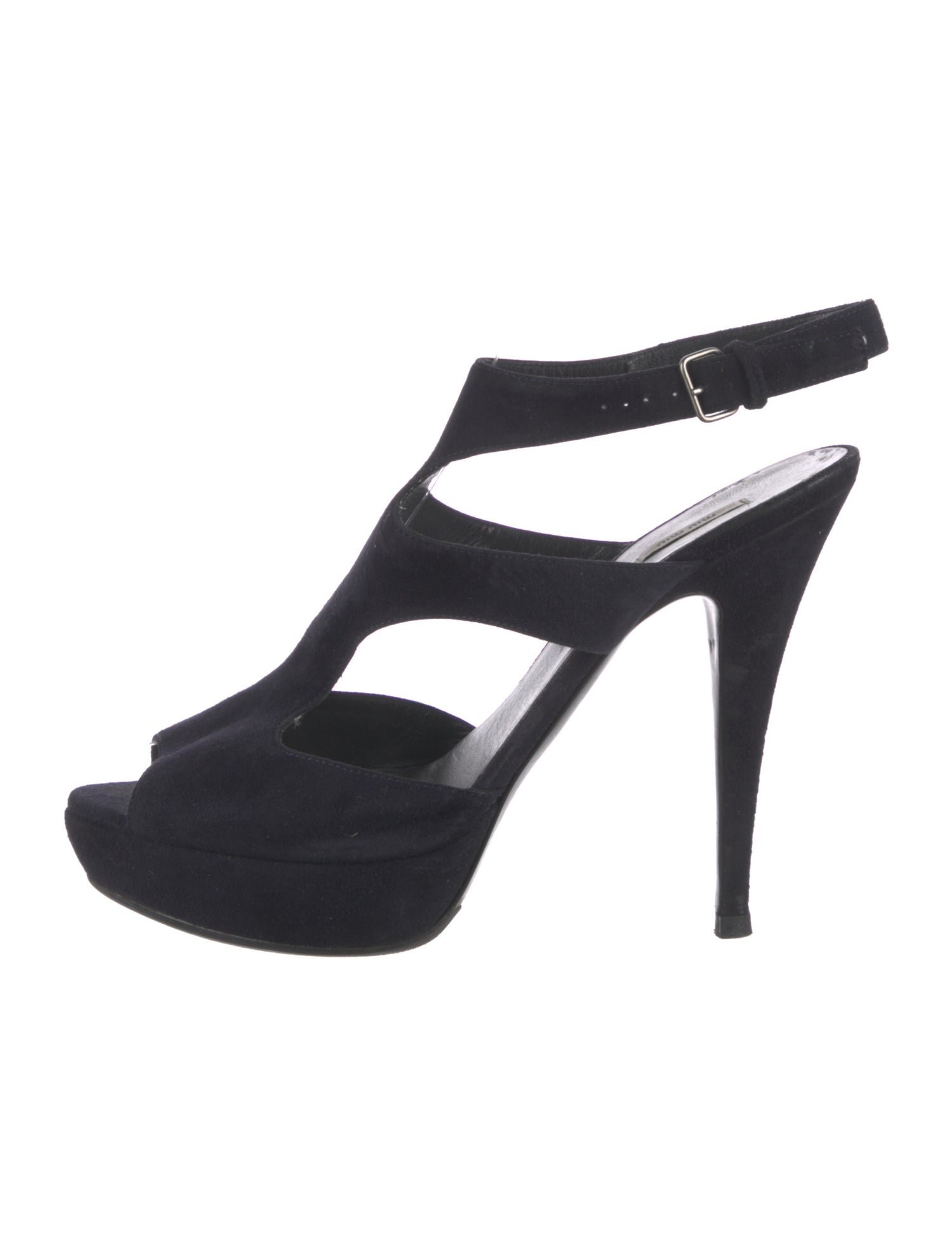 Miu Miu Suede Cutout Accent Sandals