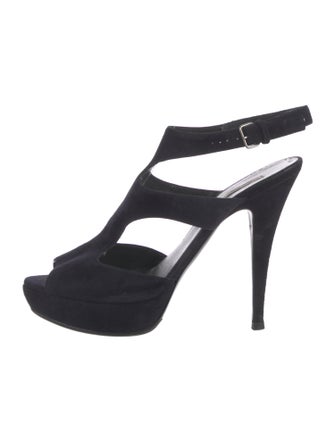 Miu Miu Suede Cutout Accent Sandals