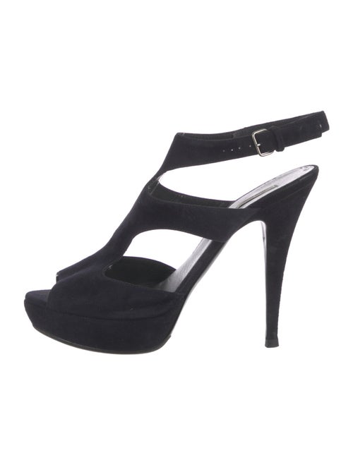 Miu Miu Suede Cutout Accent Sandals